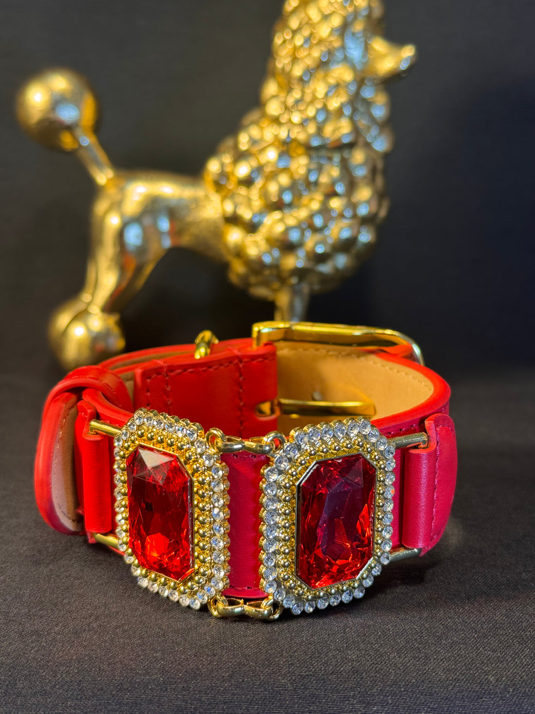 château eclat crimson dog collar