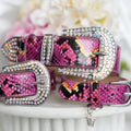 python fleur rosé dog collar