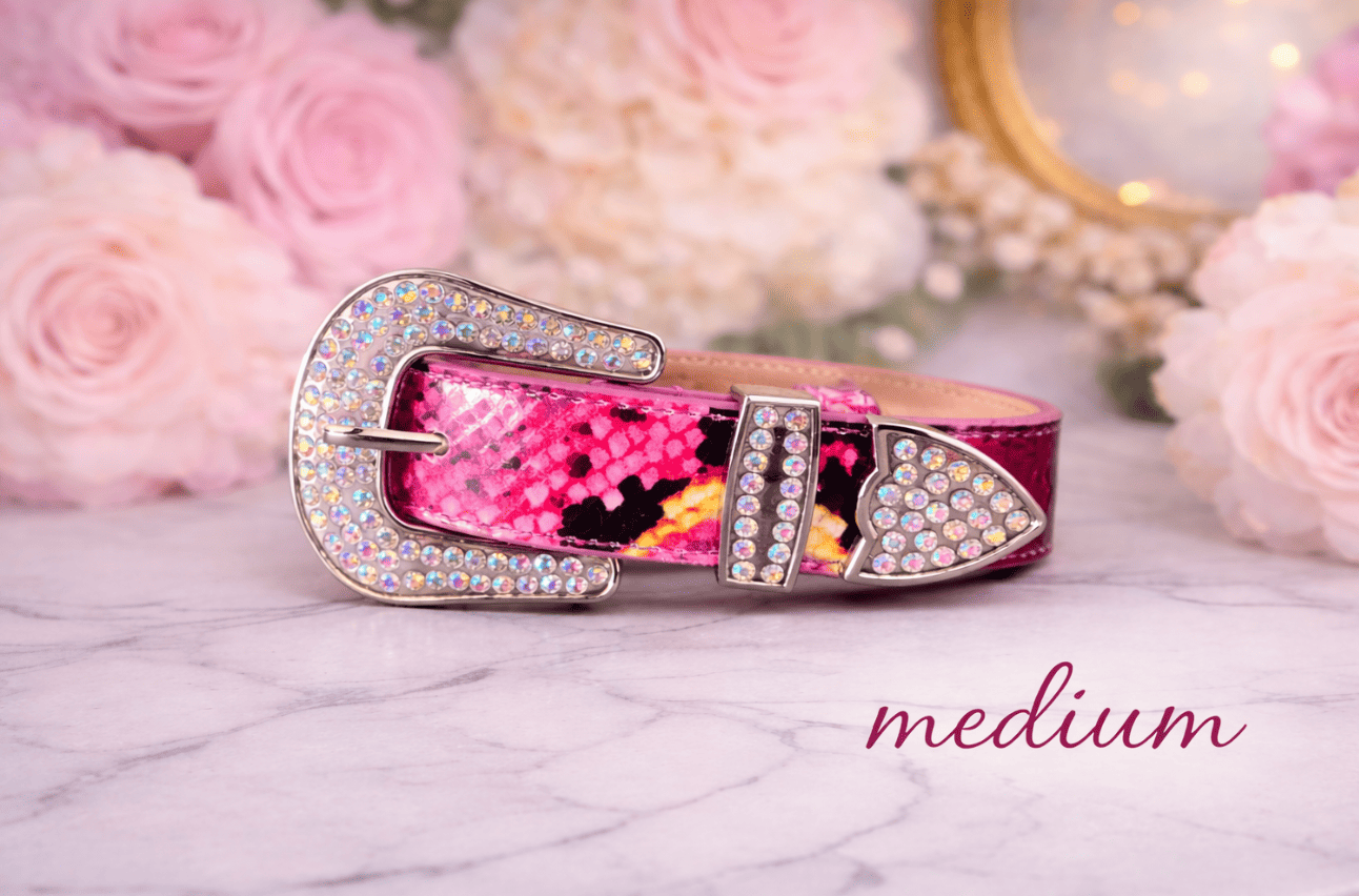 python fleur rosé dog collar