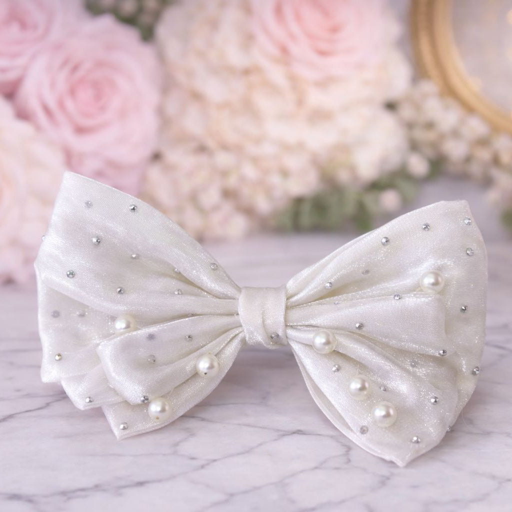 champagne pearl bow